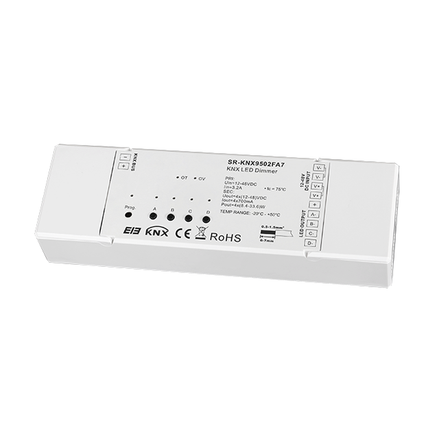 Office Building KNX 4 Channel LED Controller 12-36V CV CC Output Staircase Scene Function for Smart Lighting System
