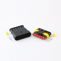 Conector de Arnés de Cables para Inyector de Combustible CQFH 282108-1, Carcasa de Nylon Eléctrica para Automóviles, Impermeable IP66, 6 Pines, 12V, 15A, Macho/Hembra