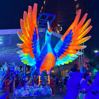 Modèle d'animal suspendu gonflable coloré personnalisé perroquet gonflable avec lumières LED ballon décoratif de défilé d'oiseaux gonflable volant