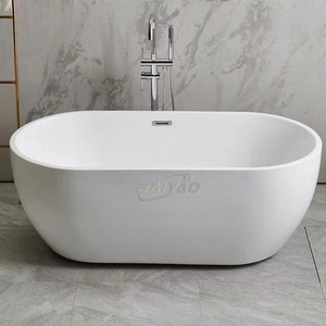 Baignoire ovale portable en acrylique, design moderne, autoportante, blanche, avec drain, pour usage hôtelier – Offre Spéciale - Product Image 6