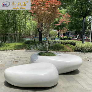New Magic Stone <b>Cement</b> Imitation Stone Bench 3Cm Thick Custom Size Outdoor Garden Tree Pit Seat Urban Minimalist Style - Product Image 1