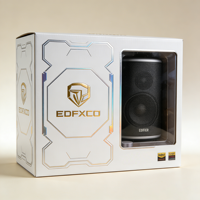 Boîte en carton recyclable avec fenêtre transparente GoTop, estampage à chaud, gaufrage, UV sélectif, motif note de musique, insert personnalisé pour haut-parleur audio