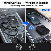 Adaptateur CarPlay sans fil AI Box Android 12 Anti-surchauffe OEM WiFi 6 BT5.4 Lecteur multimédia en streaming pour écrans de voiture 1 an