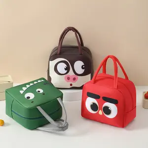 Fiambrera para niños, patrón de dibujos animados, lindas bolsas de almuerzo para estudiantes, bolsas aisladas impermeables