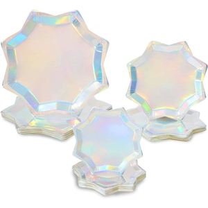 Modern Holographic Octagon Shaped Paper <b>Plate</b> Die-Cut Party Supplies for Tableware & Decorations Hot Selling - Product Image 5