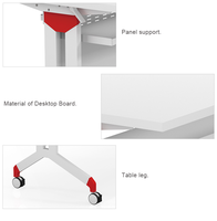 Meubles de bureau, table pliante pour étudiants, table de formation et de réunion avec roulettes