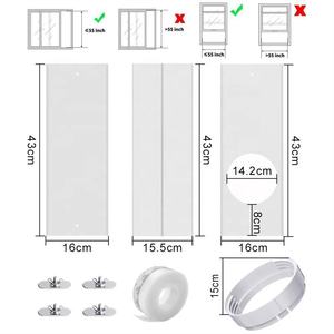 Kit d'étanchéité universel <span class=keywords><strong>pour</strong></span> fenêtre <span class=keywords><strong>coulissante</strong></span> manuelle en plastique de 5,9 pouces, climatisation portable domestique, ensemble de 3 pièces, vis, connecteurs - Product Image 3
