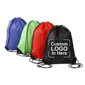 New Foldable Personalized Durable Beige <b>Kids</b> Small Storge Muslin Polyester Drawstring <b>Backpack</b> Bag - Product Image 1