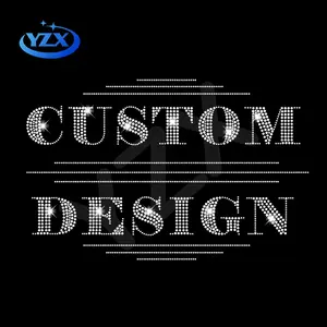 YZX Verified Factory Fast Delivery Bling Hotfix Motif Rhinestone Transfer T-Shirt Custom Logo for Garment Use