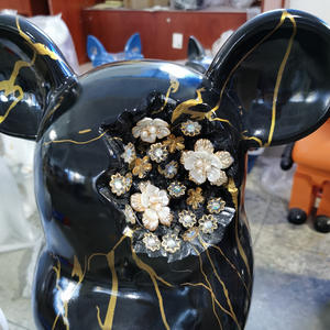 <span class=keywords><strong>Fluide</strong></span> ours gravier incrustation grand ornement bloc ours Sculpture dessin animé sol décor Bearbrick salon chambre hôtel décor - Product Image 5