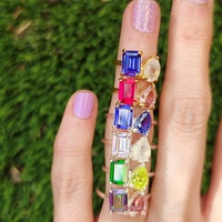 Bague Toi et Moi en Argent S925 Plaqué Rhodium avec Double Pierre de Moissanite Certifiée, Style Classique, Gemmes Colorées Émeraude Taille Poire