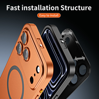 Coque de Téléphone Anti-Empreintes Digitales avec Protection d'Objectif en Alliage d'Aluminium Magnétique Premium pour iPhone 17 Pro Max