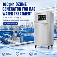 Generator Ozon PLC Berpendingin Air 100g/jam untuk Sistem Akuakultur Resirkulasi (RAS), Pengolahan dan Pemurnian Air Tambak Ikan