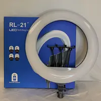 RL-21 21 Pouces Télécommande Remplir Lumière LED Anneau Live Streaming Photographie Lampe Selfie Beauté Lumières Avec 3 Téléphone Stand