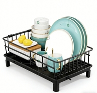 Égouttoir à vaisselle de cuisine moderne en métal à un seul niveau, grand séchoir à vaisselle pour cuisine