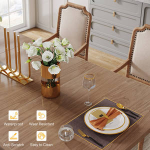 <span class=keywords><strong>Table</strong></span> à manger <span class=keywords><strong>rectangulaire</strong></span> moderne en bois massif pour 4 à 6 <span class=keywords><strong>personnes</strong></span>, meubles de maison durables - Product Image 3