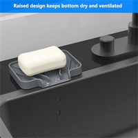 Tapis de séchage en silicone pour salle de bain avec support pour brosses à dents, antidérapant, drainant, facile à nettoyer, pour organiser le comptoir et l'évier