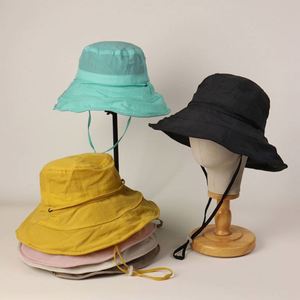 New Arrival Summer Fashion Trendy Women Sun Fisherman Hat Fast Dry Solid Color Wide Brim Travel Beach <b>Sunscreen</b> Bucket Hat - Product Image 1