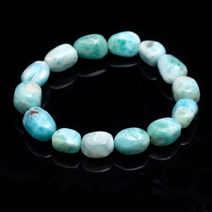 Chaîne de perles de cristal naturel à motif floral 11x14mm, grosses pépites organiques, 8 pouces, vente en gros, bijoux en pierres précieuses des Caraïbes - Product Image 1