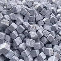 Allée de paysage en pierre naturelle flammée, pavés en granit gris