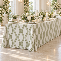 Faible MOQ, Vente en Gros de Sets de Table Personnalisés Imprimés, Nappes Réutilisables en Polyester, Serviettes de Table en Tissu pour Hôtels et Événements de Mariage