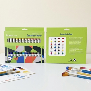 <span class=keywords><strong>Prix</strong></span> de gros, tube en aluminium-plastique non toxique, ensemble de peinture <span class=keywords><strong>gouache</strong></span> 24 couleurs pour l'art - Product Image 1