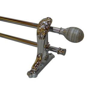 FA DI YA CR-00946 Asta Doppia per Tende in Ottone Anticato, Montaggio a Parete, Alta Qualità, Accessori per Binari e Aste per Tende - Product Image 4