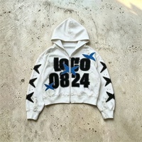 Fournisseur de choix : Sweat à capuche vintage avec strass, style streetwear hip-hop, anti-rétrécissement, effet vieilli, broderie de patchs de haute qualité