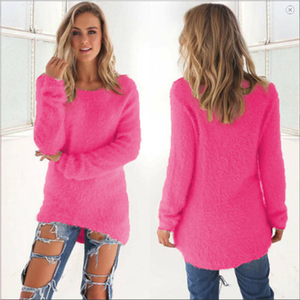 Pull ample à manches longues pour femmes, chandail chaud tricoté - Product Image 2