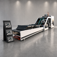 Máquina laminadora de cartón corrugado semiautomática de grado alimenticio con mesa de alimentación, altura de apilamiento de 1100 mm y cubeta para condimentos/salsas