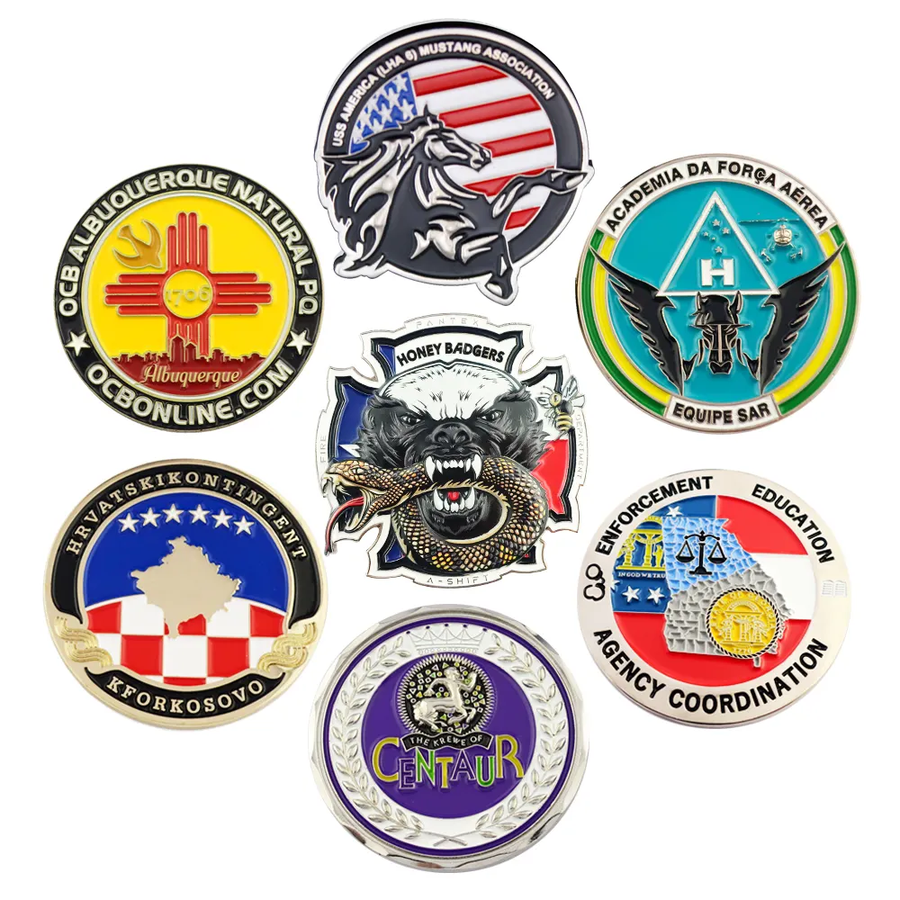 No minimum personalized wholesale challenge coin cheap custom engraved logo metal coins