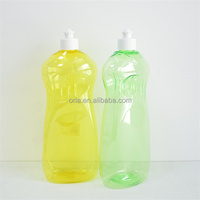Vente en gros de bouteilles de savon liquide PET uniques de 250 ml, 500 ml, 750 ml, bouteilles transparentes pour lave-vaisselle, distributeur de savon liquide en plastique