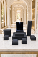 Boîte à bijoux LED de luxe avec écran lumineux, vente en gros et au détail en petite quantité, étui d'emballage noir pour bague en diamant