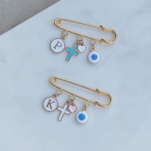 Broche personnalisée pour bébé Evil Eye <span class=keywords><strong>Cross</strong></span> Protection <span class=keywords><strong>Poussette</strong></span> Souvenir Pin pour cadeau porte-bonheur - Product Image 2