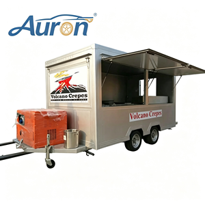Camión de Comida Moderno Auron Retro, Remolque de Comida de Acero Inoxidable, Lámina Galvanizada, Fibra de Vidrio y Aluminio, Venta al Por Mayor, Nuevo - Product Image 1