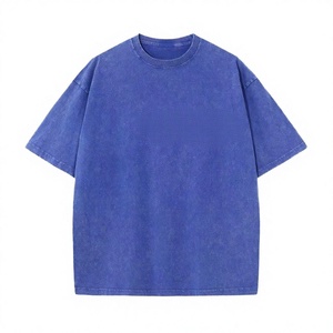 เสื้อยืดคอกลมแขนสั้นทรงโอเวอร์ไซส์สำหรับผู้ชาย ผลิตตามสั่ง พร้อมโลโก้  ผ้าใยไผ่ 100%  แบบถักด้านหน้า สีน้ำเงิน แห้งเร็ว น้ำหนัก 180 กรัม - Product Image 1