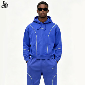 <span class=keywords><strong>Tuta</strong></span> da Jogging a due pezzi riflettente personalizzata di alta qualità del produttore di abbigliamento <span class=keywords><strong>pantaloni</strong></span> giacca con cappuccio tute in tinta unita - Product Image 2