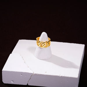 Anillos abiertos ajustables de cadena gruesa para mujer, de Plata de Ley 925, chapado en oro de 18k, 2022 - Product Image 4