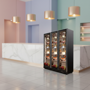 Exhibidor <span class=keywords><strong>de</strong></span> Pasteles Nuelead NE-990ck con <span class=keywords><strong>Tres</strong></span> Puertas <span class=keywords><strong>de</strong></span> Vidrio, Sin Escarcha, Fácil <span class=keywords><strong>de</strong></span> Limpiar, Refrigerador Vertical para Pasteles - Product Image 2