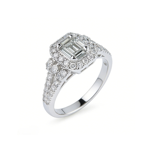 Bague de fiançailles unisexe en or massif 10K/14K/18K, diamant de laboratoire de qualité IGI VVS-VS, style classique, pour soirée, tendance, en grappe, personnalisable en argent - Product Image 3