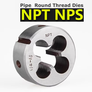 Juego de troqueles hexagonales para tubería NPT, 6 uds., 1/8 "-27 1/4"-18 3/8 "-18 1/2"-14 1 "-11 3/4 UNEF, troquel redondo, tornillo de troquel roscado a mano derecha - Product Image 1