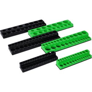 Socket Organizer Set 6 Piece Magnetic 1/4 3/8 1/2 Drive Metric SAE <b>Tool</b> <b>Storage</b> Tray ABS Plastic Matte Surface - Product Image 1
