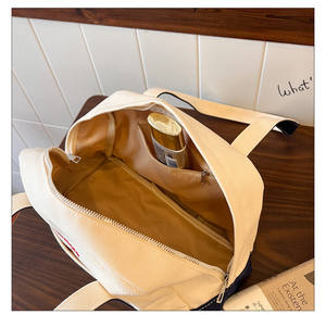 制造商环保定制标志oem设计时尚女性帆布迷你包白色和蓝色户外旅行杂货手提包 - Product Image 6