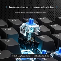 Clavier mécanique filaire HEXGEARS GK715 87/104 touches avec souris, interrupteurs Kailh, touches RGB ABS, combo gaming/PC/bureau 1000Hz