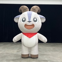 Costume de mascotte gonflable amusant en forme de chèvre de dessin animé, costume de mouton gonflable personnalisé, costume de mascotte gonflable sur mesure