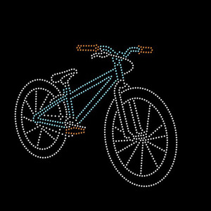 Modèle de transfert en fer étincelant en forme de diamant pour t-<span class=keywords><strong>shirt</strong></span> en cristal de vélo - Product Image 2