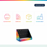 Présentoir en carton ondulé imprimé sur mesure, boîte de présentation de comptoir en carton, étagère POP avec logo personnalisé, fabrication directe OEM