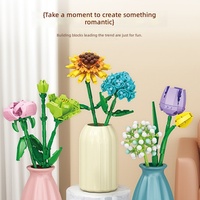 8735-9095 Blumenstrauß-Bausteine 40-Teiliges DIY Plastik-Rosen-Kristallblumen-Bausatz Spielzeug für Mädchen Geschenk