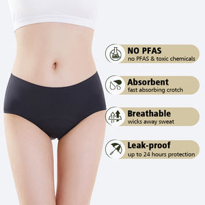 LYNMISS Soft Leak Proof <span class=keywords><strong>Period</strong></span> Höschen Bragas Menstruales Absorbiert Flow Sofort Nahtlose Menstruation unterwäsche - Product Image 2