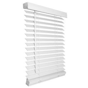 Cordless Built-In Horizontal Plain 2 Inch Wood Slat American Modern Design Customizable French Window <strong>Wide</strong> Blade Faux <strong>Blinds</strong> - Product Image 3